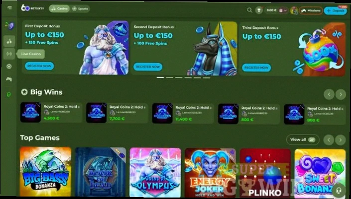 Betsixty casino met 255% tot €450 + 250 gratis spins welkomstbonus